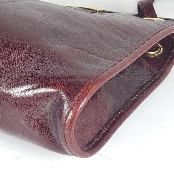 Aldo Filosini VTG Brown Leather Craftsman Crossbody Shoulder Bag Made In Italy - Picture 12 of 15